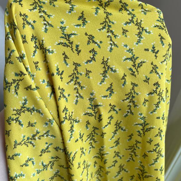 Loft Floral Peplum Bow Blouse Saffron Yellow Careerwear Plus Size 18 - Picture 6 of 8